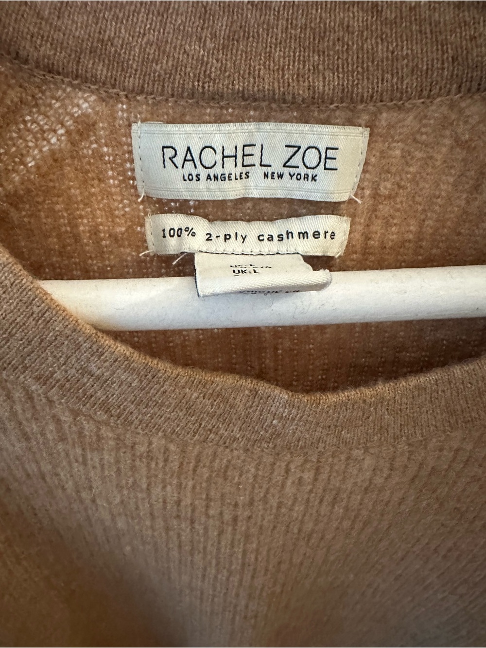 Rachel Zoe Camel Crewneck Cashmere Sweater
